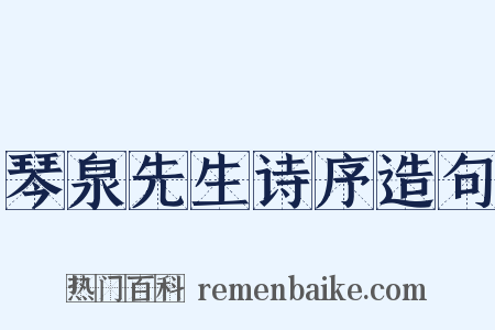 琴泉先生诗序造句是什么意思的图片
